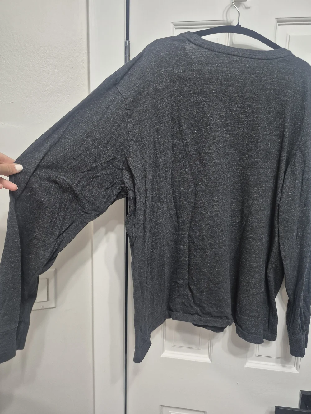Polo by Ralph Lauren Men's Long-Sleeve Crewneck Shirt - Charcoal with Red Logo